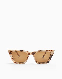 Коричневые солнцезащитные очки в черепаховой оправе «кошачий глаз» Topshop-Коричневый цвет