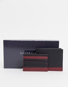 Кожаный кошелек и кредитница Silver Street-Черный