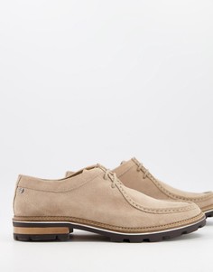 Замшевые туфли песочного оттенка на шнуровке и массивной подошве Ben Sherman-Нейтральный