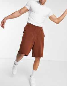 Трикотажные баскетбольные шорты коричневого цвета от комплекта ASOS DESIGN Milano-Коричневый цвет