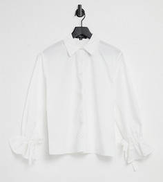 Эксклюзивная белая oversized-рубашка из поплина с завязками на манжетах Outrageous Fortune-Белый
