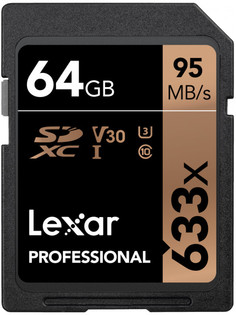 Карта памяти 64Gb - Lexar SDXC Class10 U3 LSD64GCB633