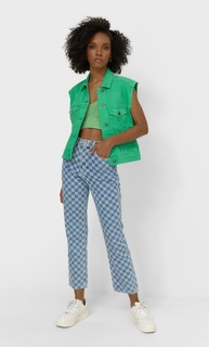 Stradivarius Жилет-Оверсайз Из Твила Зеленый Xs