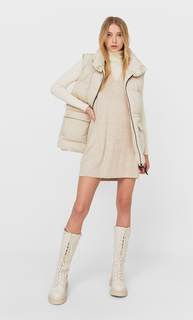 Stradivarius Платье-Жилет Бежевый S