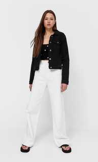 Stradivarius Джинсовая Куртка Облегающего Кроя С Эффектом Потертости Xl