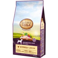 Сухой корм для собак NATURES TABLE гранулы с курицей и рисом 2,3 кг