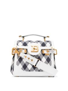 Balmain сумка через плечо B-Buzz 23 в клетку гингем