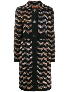Missoni трикотажное пальто с узором зигзаг