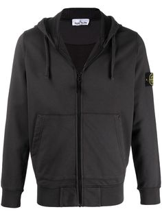 Stone Island худи на молнии с нашивкой-логотипом