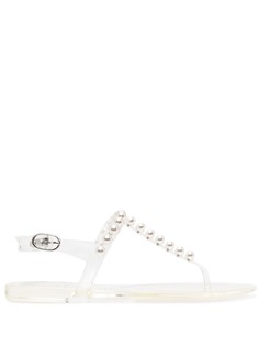Stuart Weitzman сандалии с Т-образным ремешком и жемчугом