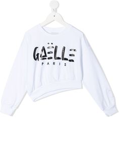 Gaelle Paris Kids толстовка асимметричного кроя с логотипом