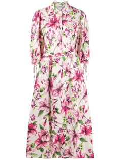 LIU JO платье-рубашка макси с цветочным принтом