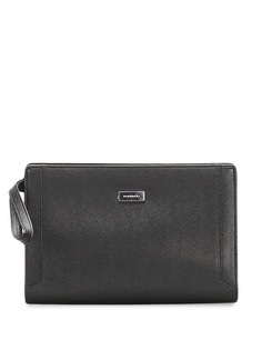 Burberry Pre-Owned клатч на молнии с металлическим логотипом