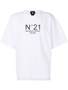 Nº21 сетчатая футболка с логотипом