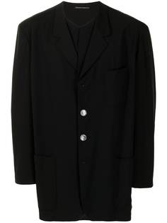 Yohji Yamamoto Pre-Owned пиджак с двойными лацканами