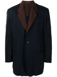 Yohji Yamamoto Pre-Owned пиджак с контрастными лацканами