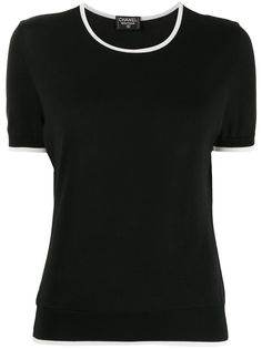 Chanel Pre-Owned футболка с короткими рукавами и вышитым логотипом