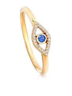 Astley Clarke кольцо Evil Eye из желтого золота с сапфиром и бриллиантами