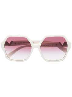 Valentino Eyewear солнцезащитные очки в шестиугольной оправе с логотипом VLogo
