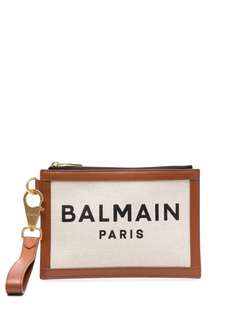 Balmain клатч на молнии с логотипом
