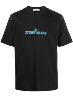 Stone Island футболка с вышитым логотипом