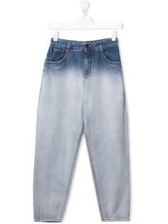 Brunello Cucinelli Kids зауженные джинсы с эффектом омбре