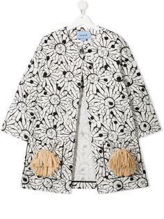 Mi Mi Sol пальто с цветочным принтом и кисточками