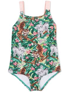 Kenzo Kids купальник с принтом Flying Tiger