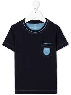 Brunello Cucinelli Kids футболка с накладным карманом и логотипом