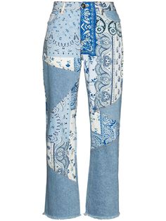 ETRO джинсы бойфренды Ibiza в технике пэчворк