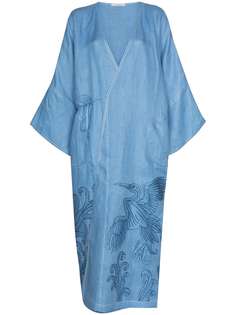 Vita Kin платье-кимоно с вышивкой Dancing Heron