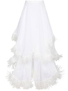 Christopher Kane ярусная юбка с перьями