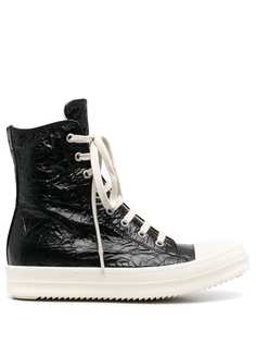Rick Owens высокие кеды с жатым эффектом
