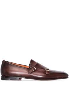 Santoni туфли монки с ремешками