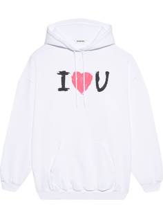 Balenciaga худи оверсайз с принтом I Love U