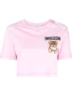 Moschino укороченная футболка Teddy Bear