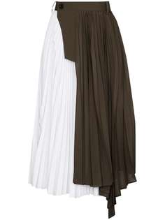 Sacai плиссированная юбка миди
