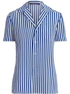 Ralph Lauren Collection рубашка в тонкую полоску с короткими рукавами