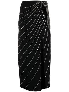 Alessandra Rich декорированная юбка миди с разрезом