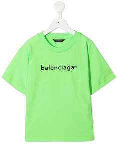 Balenciaga Kids футболка с круглым вырезом и логотипом
