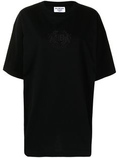 Balenciaga футболка оверсайз с вышитым логотипом