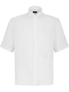 Fendi рубашка с короткими рукавами и кружевом