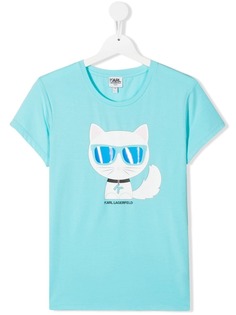 Karl Lagerfeld Kids футболка с принтом Choupette