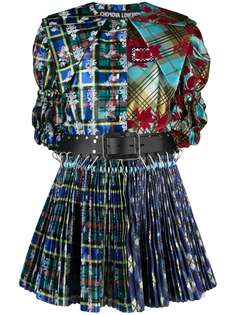 Chopova Lowena клетчатое платье мини с разрезом