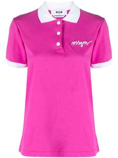 MSGM рубашка поло с вышитым логотипом