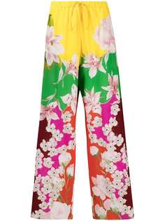 Valentino широкие брюки с цветочным принтом