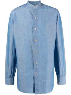 Mazzarelli джинсовая рубашка с воротником-стойкой