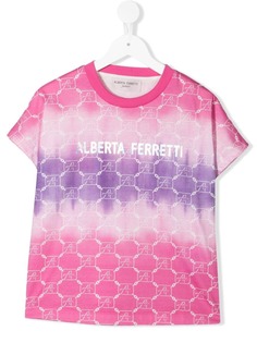 Alberta Ferretti Kids футболка с принтом тай-дай и логотипом