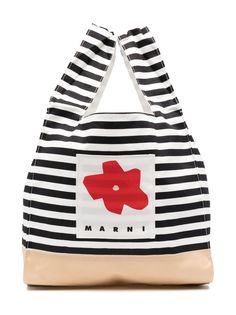 Marni Kids полосатая сумка-шопер с логотипом