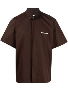 Jil Sander рубашка свободного кроя с брошью